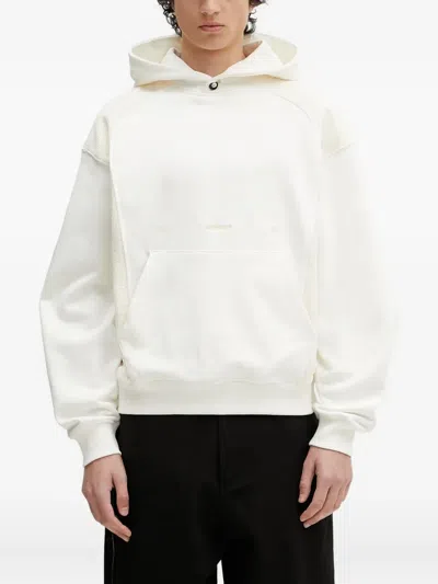 Ader Error Panelled-fabric Hoodie In White