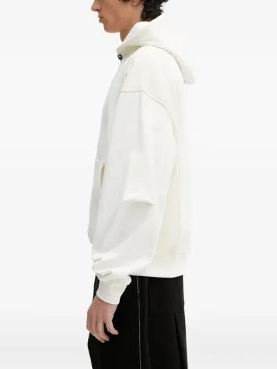 Ader Error Panelled-fabric Hoodie In White