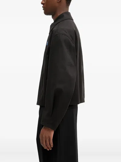 Ader Error Logo-patch Zip-up Jacket In Black