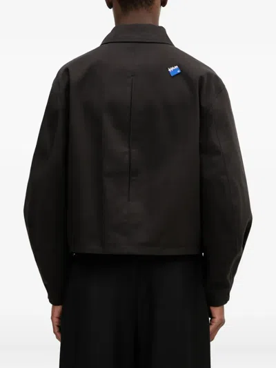 Ader Error Logo-patch Zip-up Jacket In Black