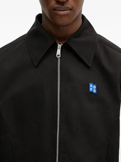 Ader Error Logo-patch Zip-up Jacket In Black