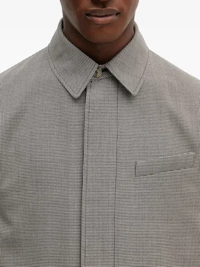 Paul Smith Houndstooth-pattern Coat In Gray
