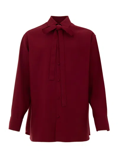 Gucci Bordeaux Wool Shirt In Burgundy