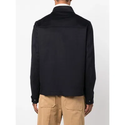 Herno Snap Front Chest Flap Pocket Brushed Wool Cashmere Blend Lined Shirt Jacket In Black