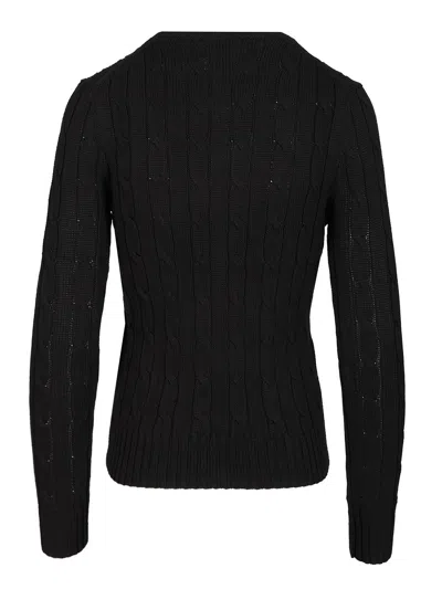 Polo Ralph Lauren Cable Knit Crew Neck Sweater Knitwear Black