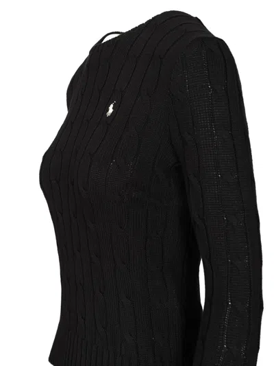 Polo Ralph Lauren Cable Knit Crew Neck Sweater Knitwear Black