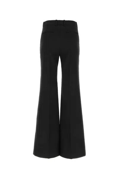 Chloé Chloe Black Wool Blend Pant In Black
