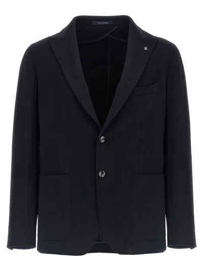 Tagliatore Square Pattern Blazer With Multiple Pockets