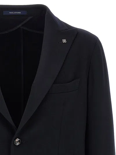 Tagliatore Square Pattern Blazer With Multiple Pockets
