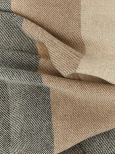 Brunello Cucinelli Check Scarf Scarves And Foulards Gray In Multi