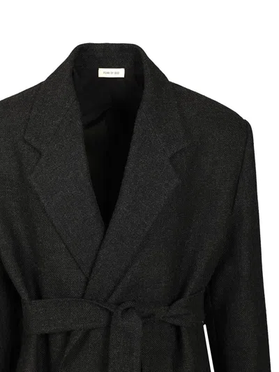 Fear Of God Classic Overcoat Coats Black In Black