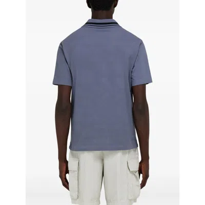 Ferragamo Polo With Embroidered Logo In Blue