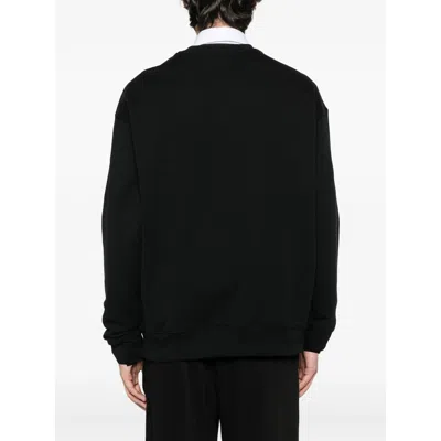 Moschino Sweatshirt With Laurel Crown Logo Embroidery In Black