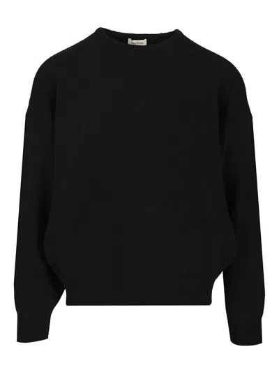 Fear Of God Merino Wool Crewneck Sweater In Black