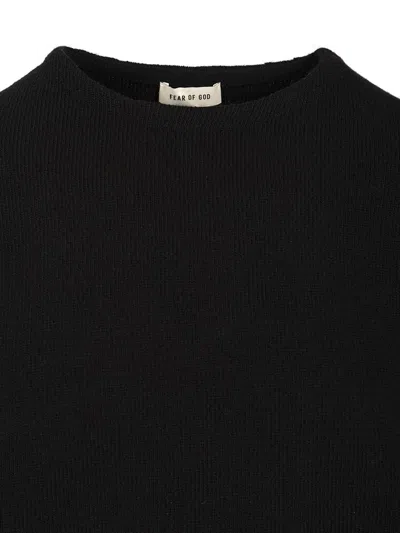 Fear Of God Merino Wool Crewneck Sweater In Black