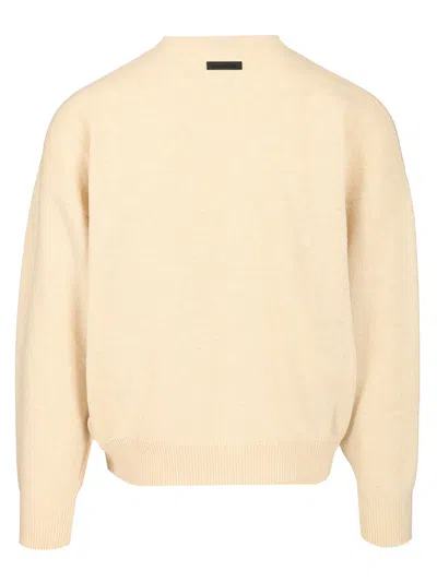 Fear Of God Edge Knit Crewneck Sweater Knitwear White In Neutral