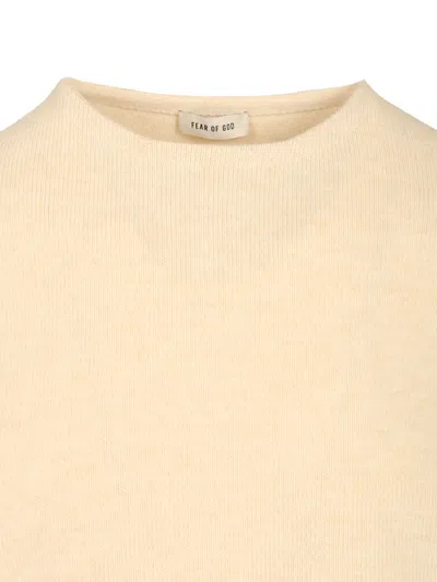 Fear Of God Edge Knit Crewneck Sweater Knitwear White In Neutral