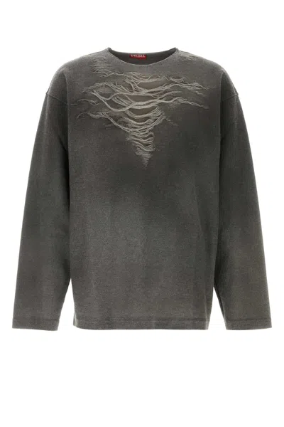 Diesel Grey Stretch Cotton Blend S Ruben Sweatshirt