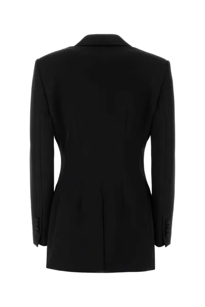 Dolce & Gabbana Black Stretch Wool Blend Blazer In Black