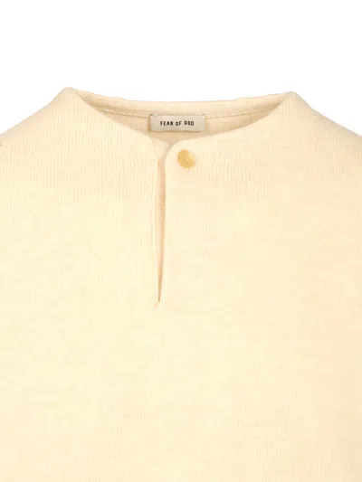 Fear Of God Edge Knit Crewneck Sweater Knitwear White In Neutral