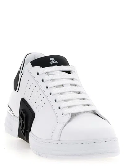 Philipp Plein Nappa Leather Sneakers Low Top Hexagon In Multi
