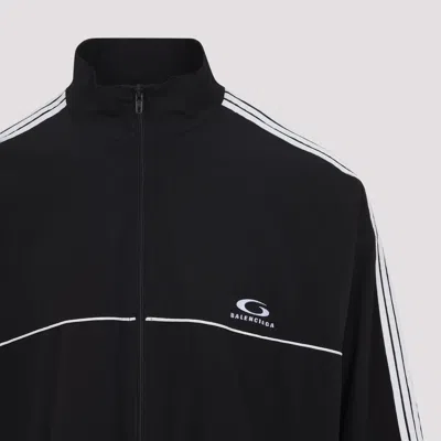 Balenciaga Black Tracksuit Jacket In Technical Fabric In Black