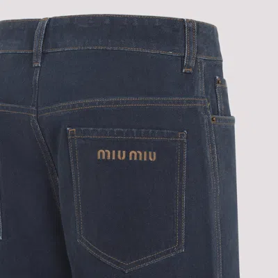 Miu Miu Wide-leg Mid-waist Denim Trousers In Blue