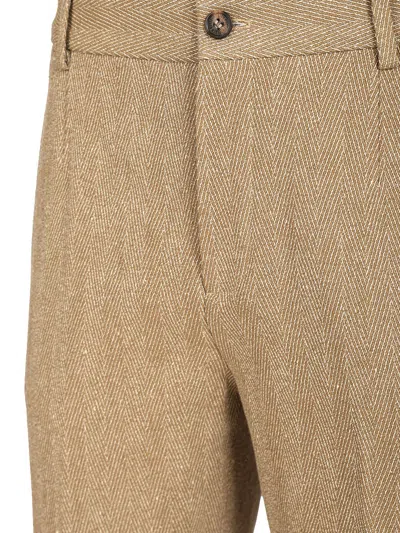 Golden Goose Journey M's Relax Straight Pant Tailoring Chevronne Jackets Multicolor In Brown