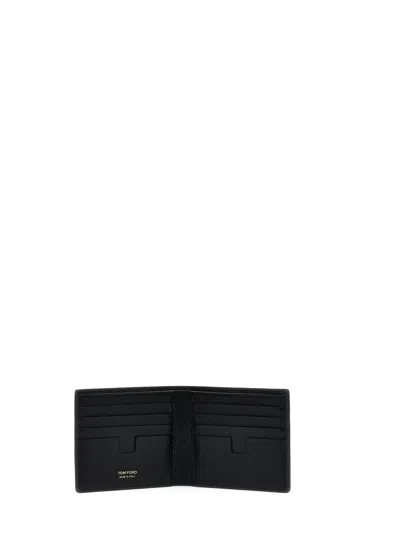 Tom Ford Logo Leather Wallet Wallets And Card Holders Black