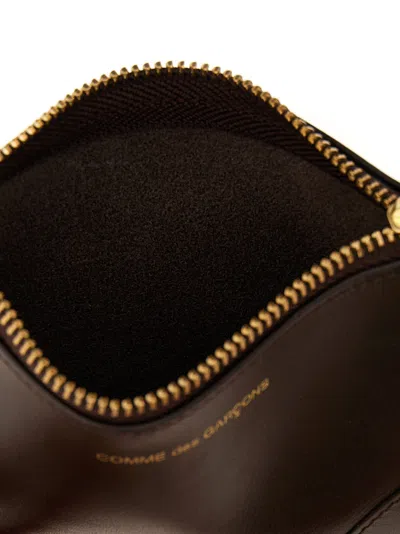 Comme Des Garçons Logo Leather Wallet Wallets And Card Holders Brown