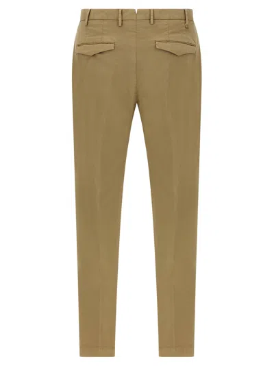 Pt Torino Beige Gabardine Trousers In Brown