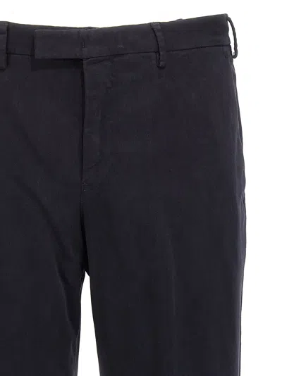Pt Torino Tailored Black Trousers With Discreet Pockets In Black