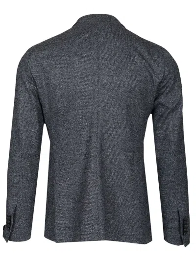 Tagliatore Montecarlo Doppio Petto Boucle Jackets Blue In Gray