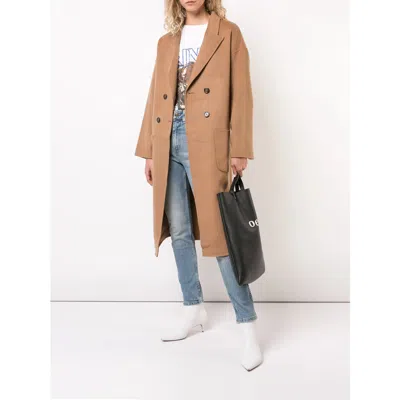 Anine Bing Womens Brown Dylan Double-breasted Relaxed-fit Wool And Cashmere Coat In Brown