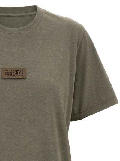 Mm6 Maison Margiela Mm6 By Maison Margiela Numeric Signature Patch T-shirt In Gray
