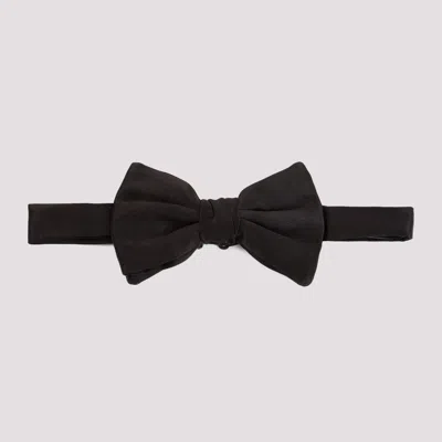 Giorgio Armani Woven Silk Bowtie In Black