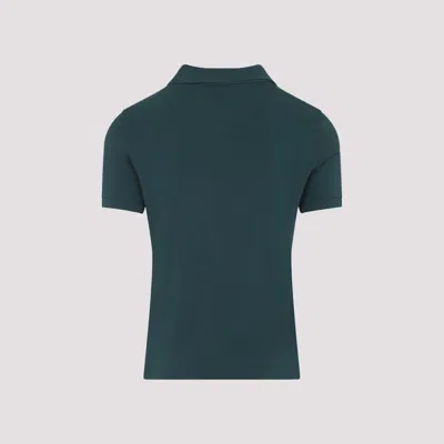 Giorgio Armani Woods Green Viscose Polo With Polo Collar In Green