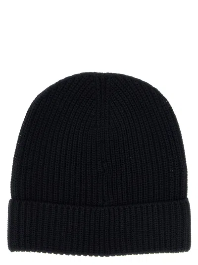 Brioni Navy Blue Ribbed Wool Beanie In Blue