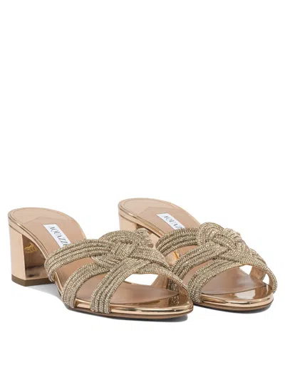 Aquazzura Felix Crystal-embellished Block-heel Sandals