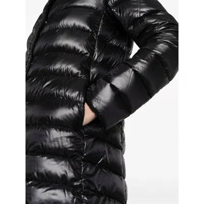 Herno Black High Collar Puffer Jacket With Horizontal Quilting