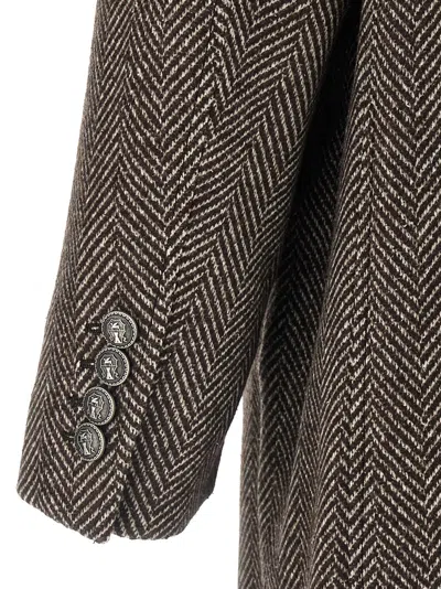 Brunello Cucinelli Cashmere And Silk Single Breasted Coat In Gray