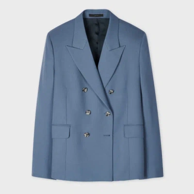 Paul Smith Women's A Suit To Travel In - Steel Blue Wool Double Breasted Blazer