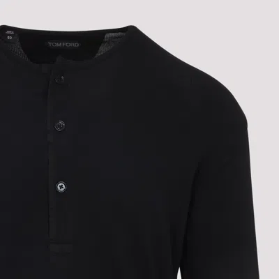 Tom Ford Men Cotton Modal Rib Ls Henley