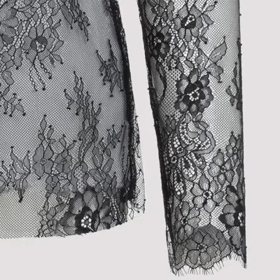 Alberta Ferretti Floral Pattern Lace Ls T-shirt In Gray