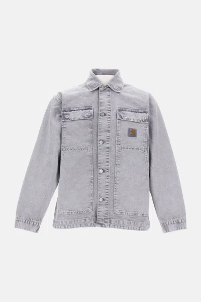 Carhartt Wip Button-up Organic Cotton Jacket In Gray