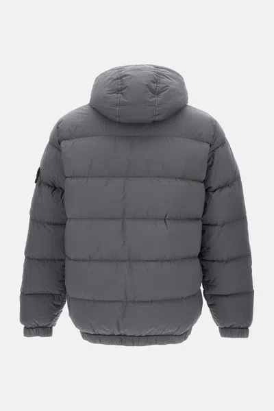 Stone Island Padded Puffer Jacket With High Collar In Gray