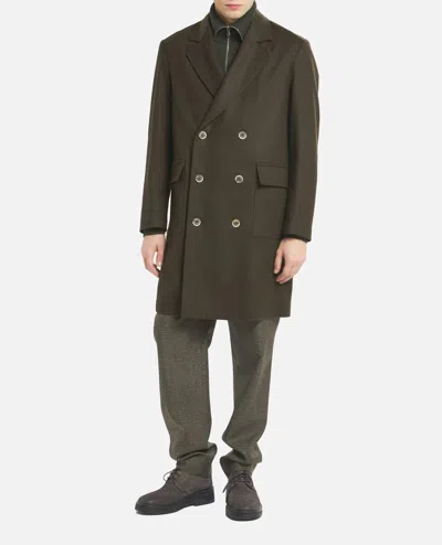 Barena Venezia Cappotto Doppio Petto Gazabin Caramal 75 Lana 25 Poliamidica Coats Green In Black