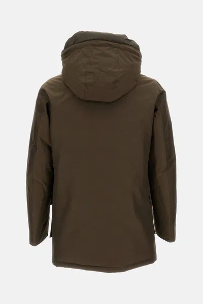 Woolrich Arctic Hooded Down Coat In Brown