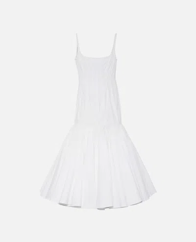 Jacquemus Agave Flared Midi Dress With Square Neckline In White