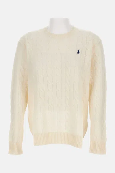 Polo Ralph Lauren Womens Cream Julianna Brand-embroidered Regular-fit Cotton-knit Jumper